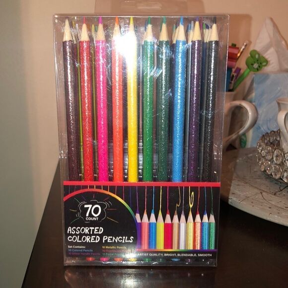 70 Assorted Colored Pencils New in Packaging - Picture 1 of 9